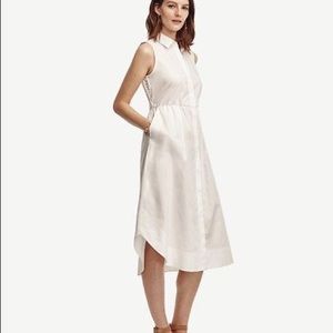 Ann Taylor Reinvented Eyelet Back Midi Shirt Dress